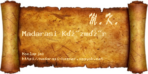 Madarasi Kázmér névjegykártya